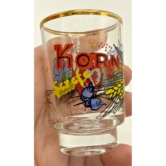 Vintage Ruhrglas Schnapsglaser Kasino Mit Dekor Schnapps Glasses Gold Rim 6 - Picture 9 of 16